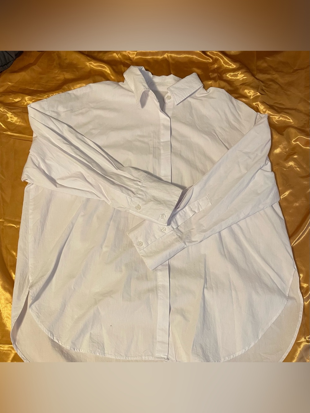 Unisex Classic White Button-Down Cotton Shirt